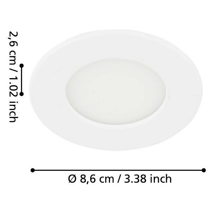 Eglo Fueva 5 LED-Einbauleuchte (2,7 W, Weiß, Warmweiß) | BAUHAUS