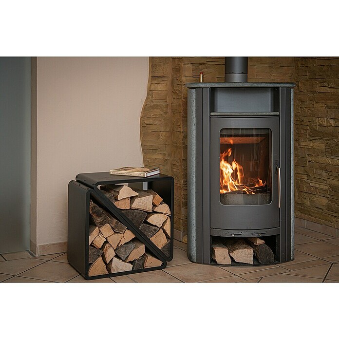 Westmann Kaminholzregal Kanto (57 x 36 x 56 cm, Stahl, Schwarz) | BAUHAUS