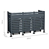 Westmann Mülltonnenbox Verkleidung Planum (90 x 250 x 150 cm, Anthrazit) | BAUHAUS