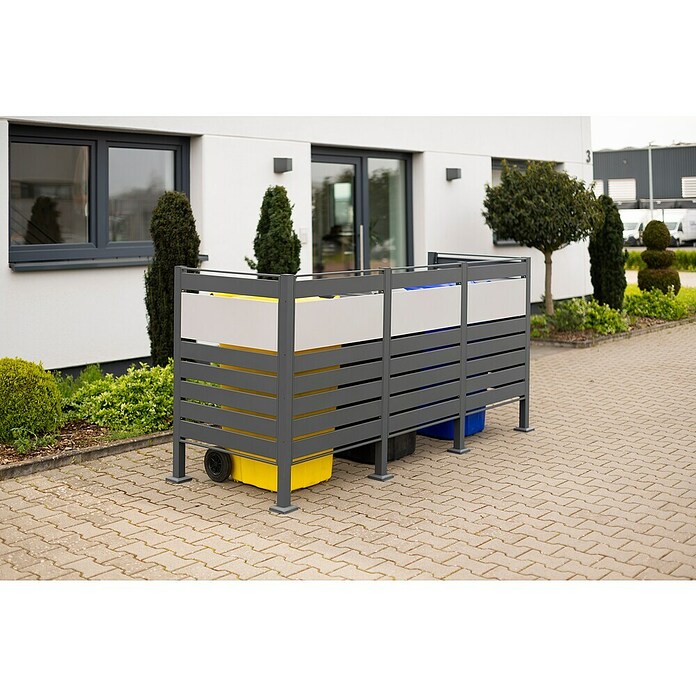 Westmann Mülltonnenbox Verkleidung Planum (90 x 250 x 120 cm, Anthrazit/Grau) | BAUHAUS