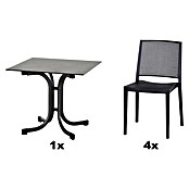 Siena Garden Urban Lights Gartenmöbel-Set Square Stuhl/Sola Tisch (5 -tlg., Polypropylen, Anthrazit, 80 x 80 cm) | BAUHAUS