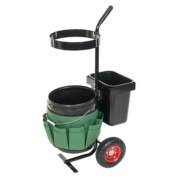 Westmann Gartentrolley Universal - 40 x 56 x 104 cm - Gartenwagen mit Eimer, Abfallbehälter und Werkzeugtaschen für eine einfache Gartenarbeit.