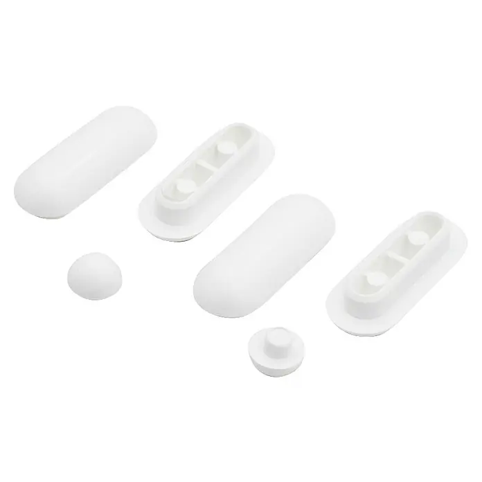 Poseidon Puffer-Set Paris 2.0/Picco 3.0 - Passend für: Camargue WC-Sitze Paris 2.0, Pico 3.0 - Weiße Kunststoff-Toilettensitz-Bestandteile: ovale Kappen, Basen und runde Puffer.