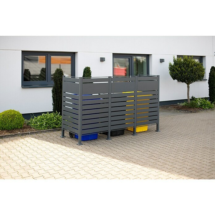 Westmann Mülltonnenbox Verkleidung Planum (90 x 250 x 150 cm, Anthrazit) | BAUHAUS