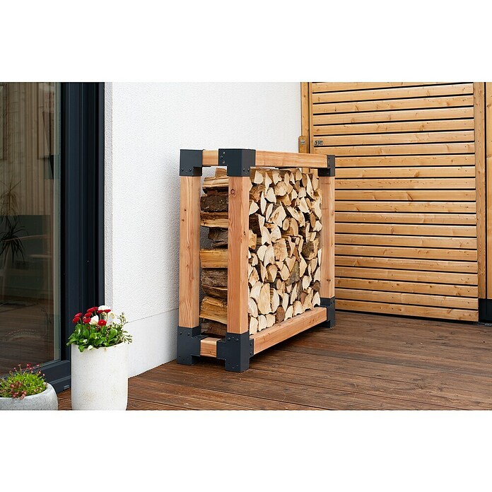 Westmann Kaminholzregal Michel (138 x 40 x 120 cm, Holz, Natur) | BAUHAUS