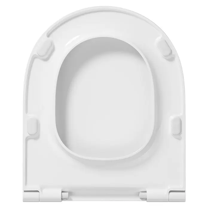 Poseidon WC-Sitz Vento - Duroplast, Weiß, Mit Absenkautomatik - Weißer Toilettensitz mit ovaler Öffnung, der ein sauberes und modernes Badezimmer-Accessoire darstellt. Der Toilettendeckel ist leicht zu reinigen und zu installieren.