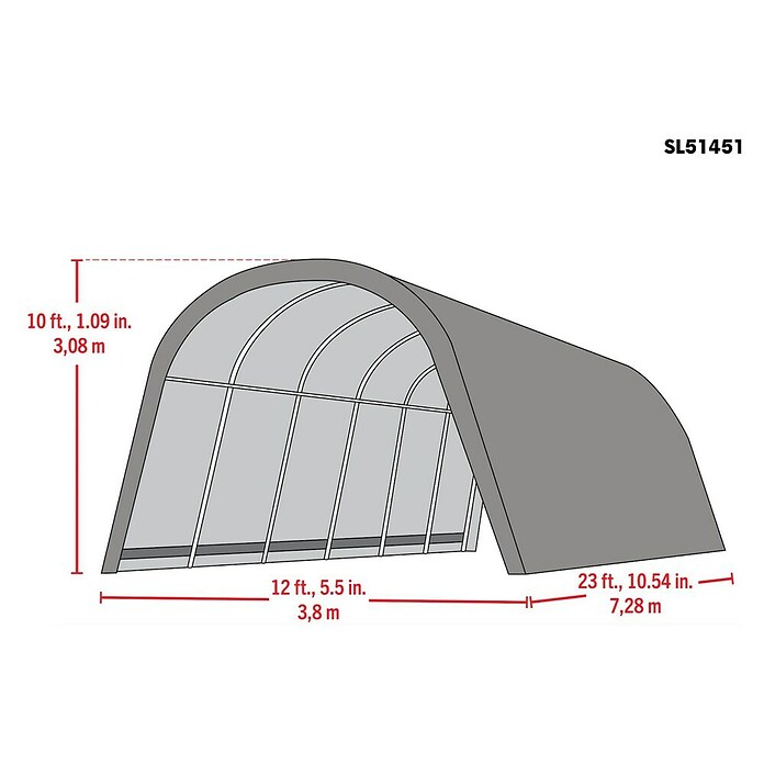 ShelterLogic Weidezelt Run-In-Shed (730 x 400 cm, Kunststoff, Dunkelgrün) | BAUHAUS