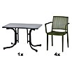Siena Garden Urban Lights Gartenmöbel-Set Lane Sessel/Paco Tisch (5 -tlg., Polypropylen, Olive/Anthrazit, 110 x 70 cm) | BAUHAUS