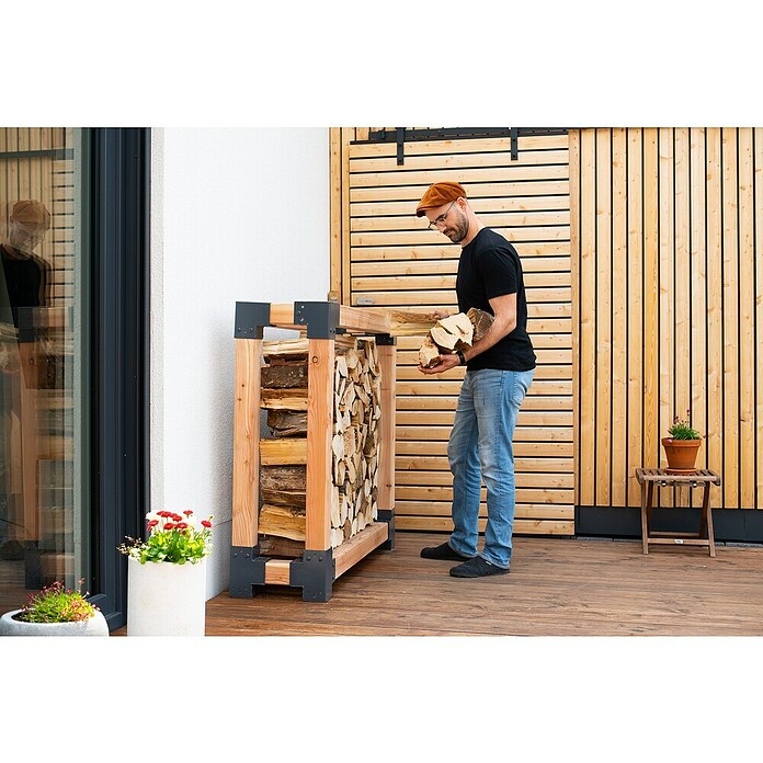 Westmann Kaminholzregal Michel (138 x 40 x 120 cm, Holz, Natur) | BAUHAUS