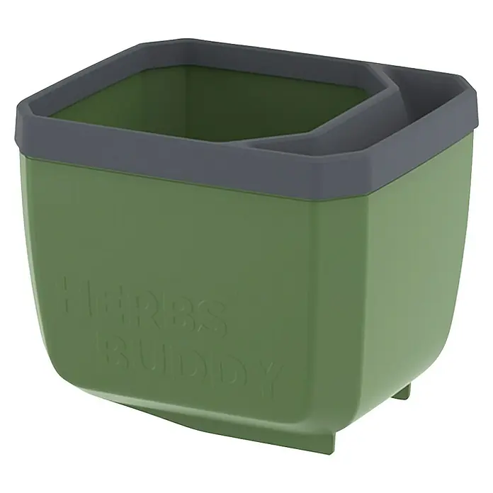Gusta Garden Anzucht-Set Stadtkräutergarten Set - 6 -tlg., Dunkelgrau - Grüner Kräuter-Buddy-Pflanztopf mit grauem Rand, ideal für den Anbau von frischen Kräutern in Küche oder Garten.