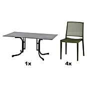 Siena Garden Urban Lights Gartenmöbel-Set Square Stuhl/Sola Tisch (5 -tlg., Polypropylen, Olive/Anthrazit, 160 x 90 cm) | BAUHAUS