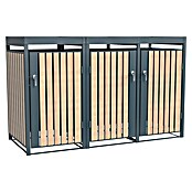 Westmann Mülltonnenbox Planta (200 x 84 cm, Stahl, Anthrazit/Braun, Geeignet für Anzahl Mülltonnen: 3 Stk.) | BAUHAUS