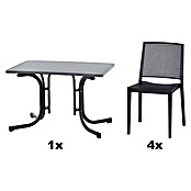 Siena Garden Urban Lights Gartenmöbel-Set Square Stuhl/Paco Tisch (Stuhl (L x B x H): 56 x 56 x 80 cm, Tisch (L x B x H): 110 x 70 x 71 cm, 5 -tlg., Polypropylen, Melamin, Anthrazit) | BAUHAUS