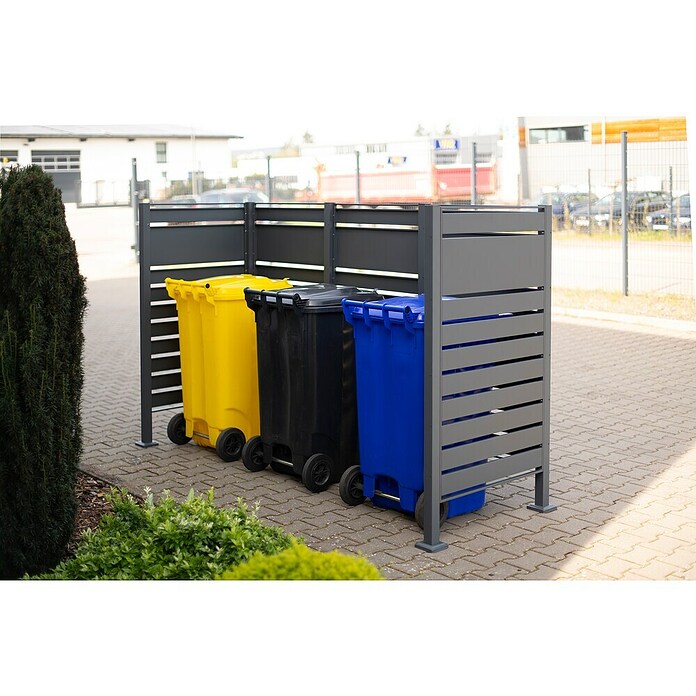 Westmann Mülltonnenbox Verkleidung Planum (90 x 250 x 150 cm, Anthrazit) | BAUHAUS