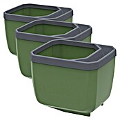 Gusta Garden Kräutertopf Herbs Buddy (16 x 14,3 x 13,6 cm, Kunststoff, Dunkelgrün, 3 Stk.) | BAUHAUS