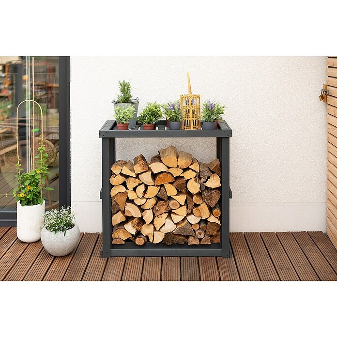 Westmann Kaminholzregal Harald (108 x 52 x 106 cm, Holz, Anthrazit) | BAUHAUS