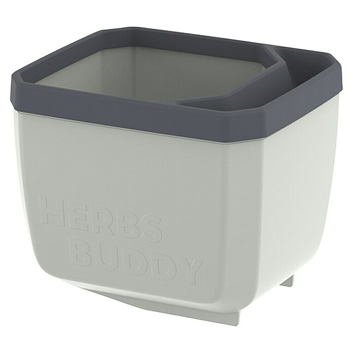 Gusta Garden Kräutertopf Herbs Buddy (16 x 14,3 x 13,6 cm, Kunststoff, Hellgrau, 1 Stk.) | BAUHAUS