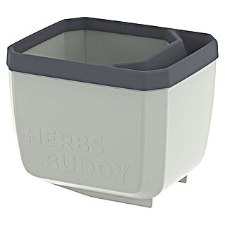 Gusta Garden Kräutertopf Herbs Buddy (16 x 14,3 x 13,6 cm, Kunststoff, Hellgrau, 1 Stk.)