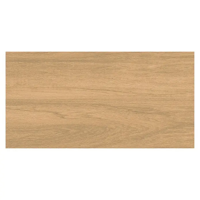 Pavimento porcelánico Sherwood - 30 x 60 cm, Roble, Mate - Detalle de una textura de madera marrón claro. Ideal para suelos o muebles para crear un ambiente cálido y natural en el espacio.