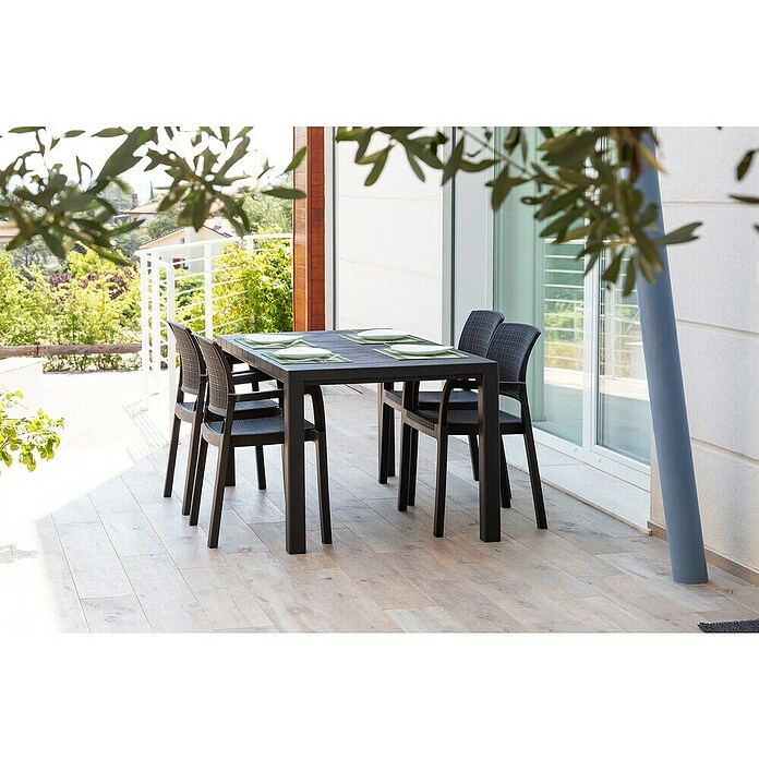 Toomax Gartentisch Davide (L x B x H: 147 x 88 x 74 cm, Kunststoff, Anthrazit) | BAUHAUS