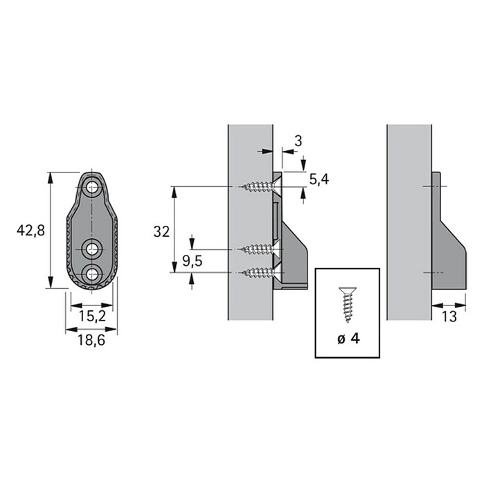 Stabilit Kleiderstangenlager (Geeignet für: Ovale Kleiderstangen, Stahl)