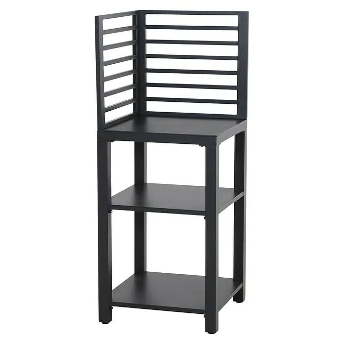 Siena Garden Outdoorküche Texas - 3 -tlg., Anthrazit - Dieses Produkt ist ein Regal mit mehreren Ebenen und einer Rückwand mit horizontalen Streben, ideal für stilvolle Aufbewahrungslösungen.