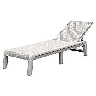 Keter Tumbona de jardín Mallorca (L x An x Al: 187 x 58 x 29 cm, Blanco, Plástico, Respaldo regulable)