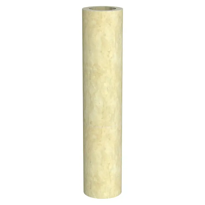 Rohrisolierung - Durchmesser: 130 mm - Hellgelbe, faserige zylindrische Filterpatrone mit Hohlkern.