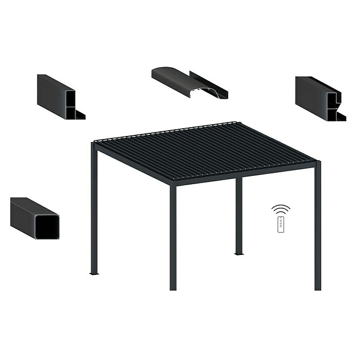 DWS Outdoor Pergola Premium 3x3m (L x B x H: 290,4 x 290,4 x 250 cm) | BAUHAUS