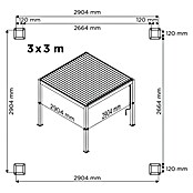 DWS Outdoor Pergola Premium Comfort 3x3m (L x B x H: 290,4 x 290,4 x 250 cm) | BAUHAUS