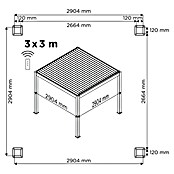 DWS Outdoor Pergola Premium Comfort 3x3m (L x B x H: 290,4 x 290,4 x 250 cm) | BAUHAUS