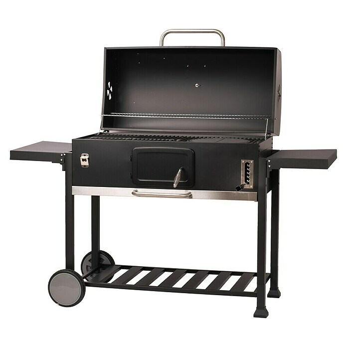 Kingstone KMS Žar na oglje Black Angus Maxi  (Površina za peko (Š x G): 92 x 43 cm, Črne barve) | 8304 - Holzkohlegrill QM | ICGA - Grillgeräte | ICG - Grillgeräte / Grillzubehör | IC - Freizeit im Garten | I - Stadtgarten | BAUHAUS