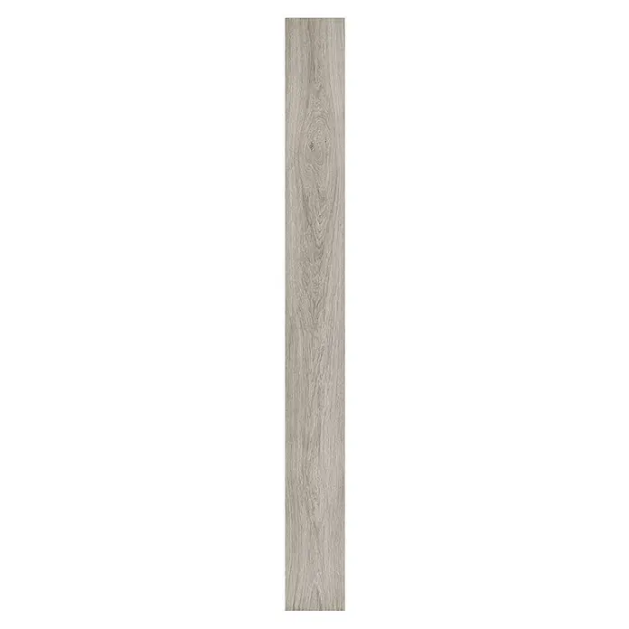 Decolife Designboden Freestyle Access Oak Clean Grey - 1.220 x 185 x 8,5 mm, Landhausdiele, Oak Clean Grey - Hellgraues Bodenbrett in Holzoptik mit ausgeprägter Maserung und Ast.