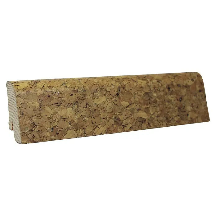 Corklife Sockelleiste - 240 cm x 20 mm x 50 mm, Kiefer, Evora, 2 Stk. - Halbrundes Profil aus Naturkork mit gerillter Rückseite.