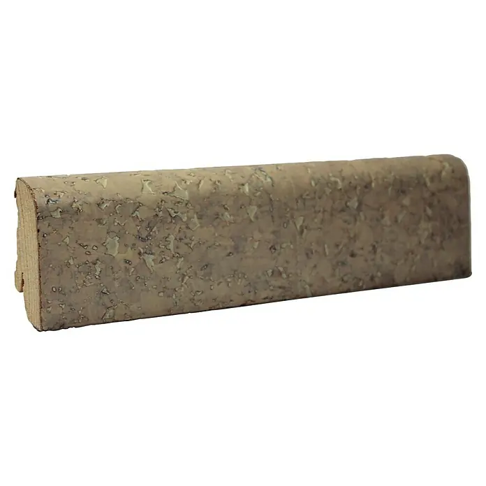 Corklife Sockelleiste - 240 cm x 20 mm x 50 mm, Kiefer, Abrantes Weiß, 2 Stk. - Langer, rechteckiger Korkstreifen mit einer gesprenkelten, hellbraun-grauen Texturoberfläche.