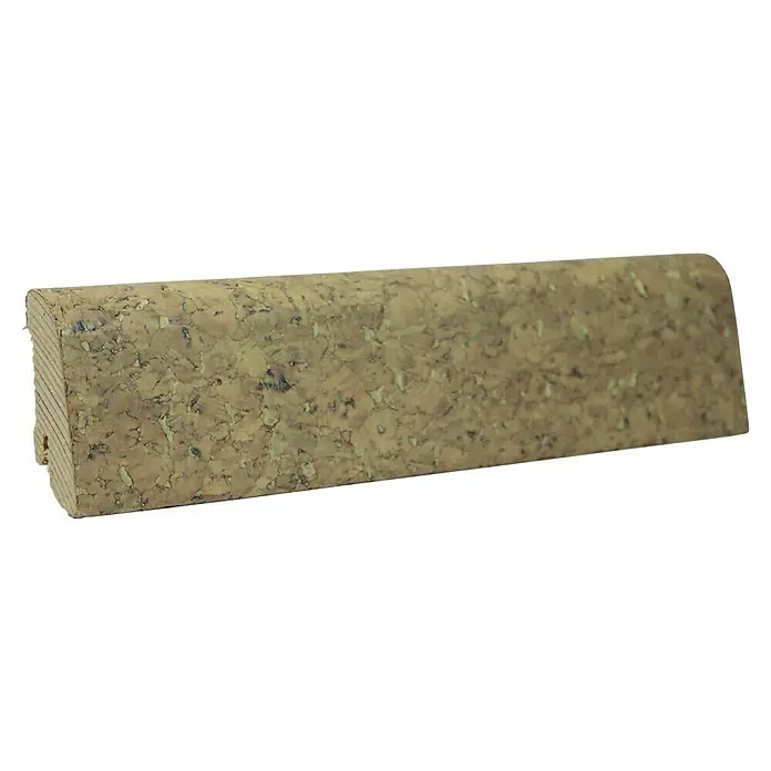 Corklife Sockelleiste - 240 cm x 20 mm x 50 mm, Kiefer, Almada Beige, 2 Stk. - Beige Korkleiste mit abgerundeter Oberseite und gerillter Rückseite, mit natürlichen Sprenkeln.