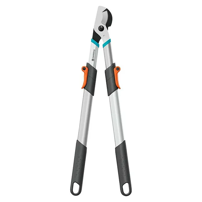 Gardena Tijeras de podar telescópicas TeleCut Basic - Grosor de rama máx.: 42 mm - Un robusto cortaramas Gardena con mangos largos, ideal para podar árboles. El cortaramas presenta mangos plateados y palancas naranjas para facilitar el uso.