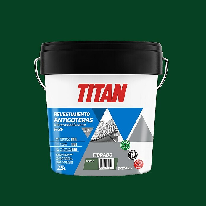 Titan Impermeabilizante Revestimiento Antigoteras Fibrado (Verde, 15 l) | BAUHAUS