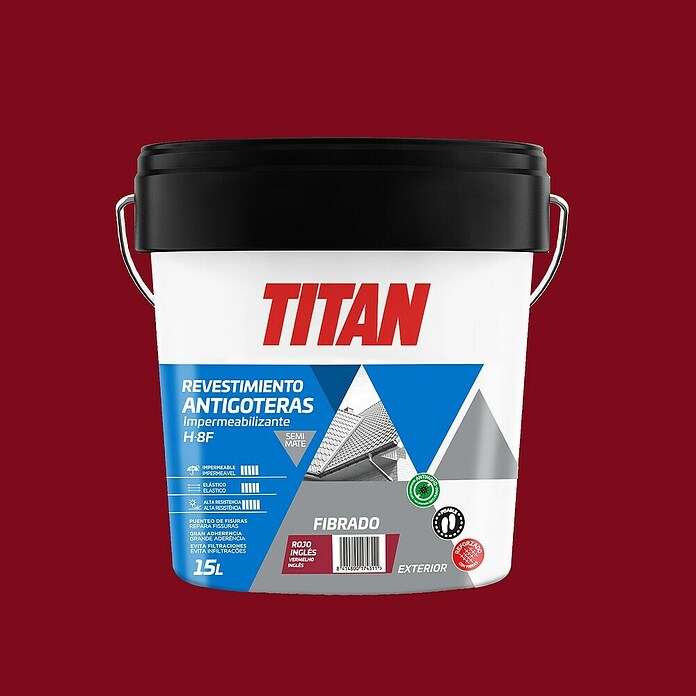 Titan Impermeabilizante Revestimiento Antigoteras Fibrado (Rojo inglés, 15 l) | BAUHAUS