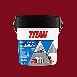 Titan Impermeabilizante Revestimiento Antigoteras Fibrado (Rojo inglés, 15 l)