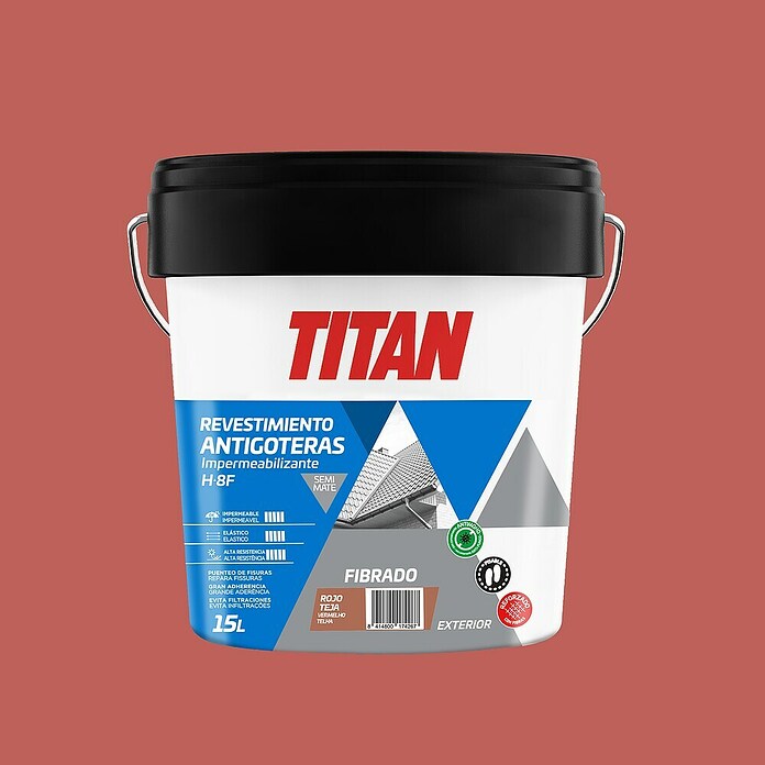 Titan Impermeabilizante Revestimiento Antigoteras Fibrado (Rojo teja, 15 l) | BAUHAUS