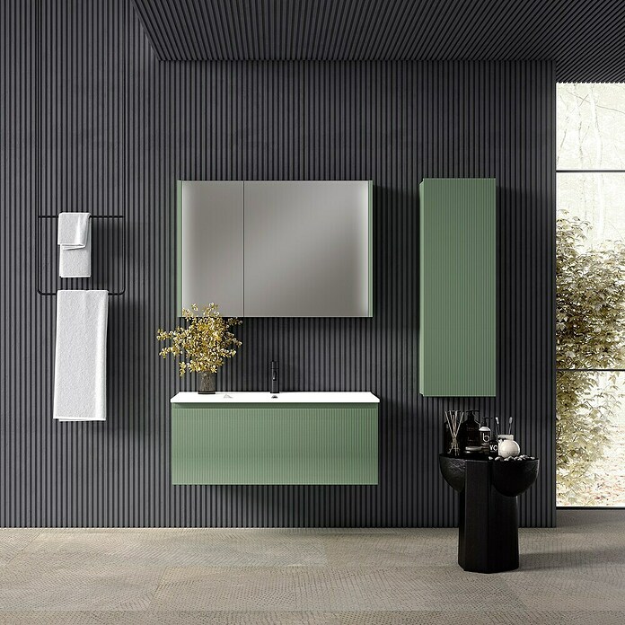 Mueble de lavabo Cristal (L x An x Al: 45 x 80 x 40 cm, Verde atlántico, Número de cajones: 1 ud.) | BAUHAUS