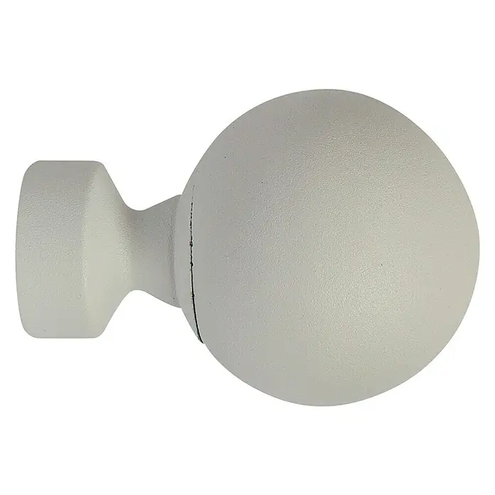 Tapa final Loft esfera - 1 ud. - Primer plano de un terminal decorativo gris para barra de cortina, que muestra un diseño elegante y con estilo.