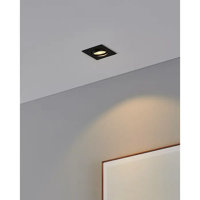 Eglo LED-Einbauleuchte SALICETO - 6 W, Warmweiß, 8,8 x 8,8 x 4,2 cm - Schwarzer, quadratischer Deckenspot mit warmweißem Licht, ideal für moderne Innenräume, sorgt für eine angenehme Beleuchtung.