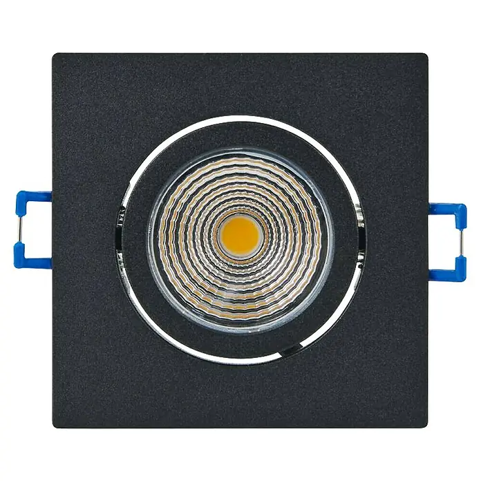 Eglo LED-Einbauleuchte SALICETO - 6 W, Warmweiß, 8,8 x 8,8 x 4,2 cm - Quadratische Deckenleuchte mit runder LED-Lampe in der Mitte, ideal für moderne Innenräume. Stilvolle Beleuchtungslösung.