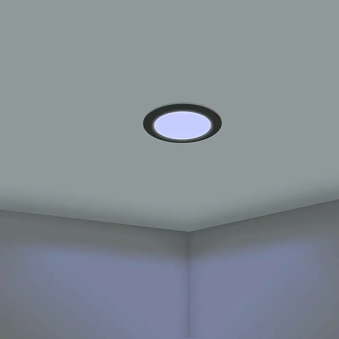 Eglo LED-Einbauleuchten-Set rund ABIUL - 3,2 W, Ø x H: 8,6 x 4 cm, Schwarz, RGBW - Runde Deckenleuchte mit schlankem Rahmen erhellt den Raum. Helles, modernes Design für ein angenehmes Ambiente.