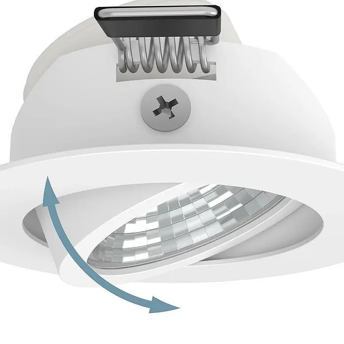 Eglo Downlight LED empotrable Saliceto - Blanco cálido, Diámetro: 8,8 cm, Blanco, 3 ud. - Foco LED empotrable blanco con luz interior basculante ajustable y clips de resorte.
