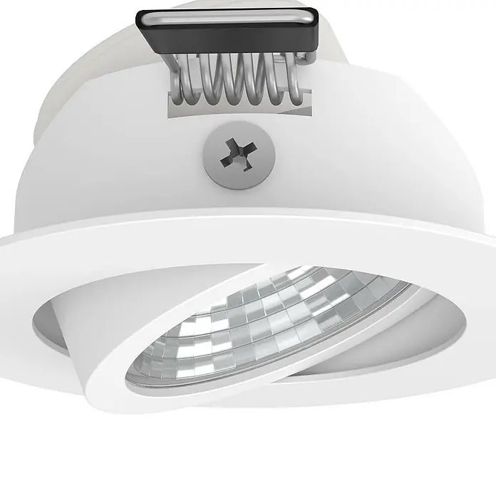 Eglo Downlight LED empotrable Saliceto - Blanco cálido, Diámetro: 8,8 cm, Blanco, 3 ud. - Foco empotrable blanco orientable con reflector metálico y clip negro.