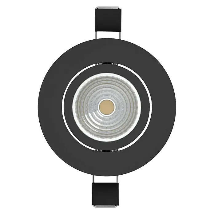 Eglo LED-Einbauleuchte SALICETO - Warmweiß, Durchmesser: 8,8 cm, Schwarz, 3 Stk. - Ansicht eines schwarzen LED-Einbaustrahlers mit modernem Design, ideal für stilvolle Innenraumbeleuchtung und energieeffizientes Licht.