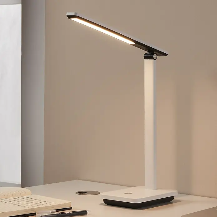 Eglo LED-Tischleuchte Iniesta - 3,6 W, L x B x H: 33 x 3,5 x 35 cm, Weiß, Warmweiß - Moderne Schreibtischleuchte mit LED-Beleuchtung. Ideal für Büro und Arbeitszimmer. Die Lampe sorgt für angenehmes Licht beim Lesen und Arbeiten.